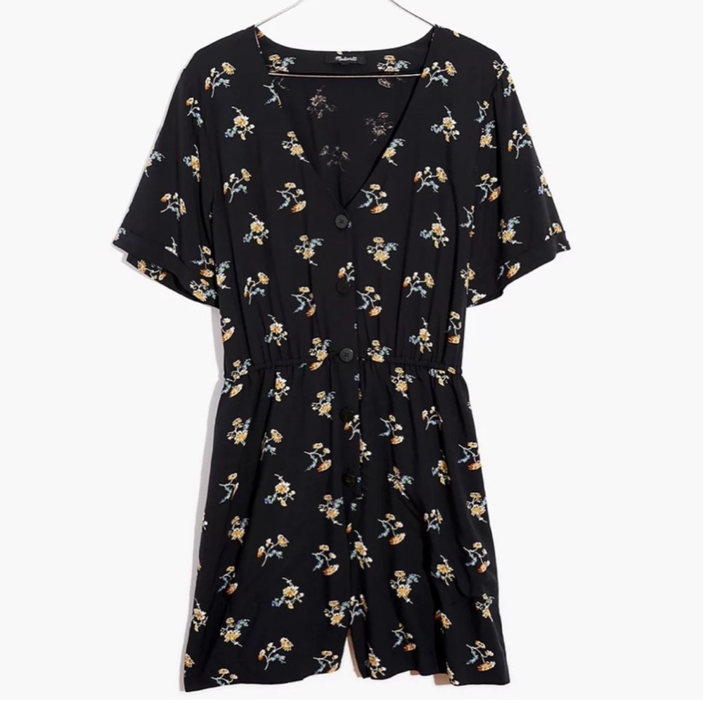 Madewell Button-Front Day Romper in Daisies Small/4